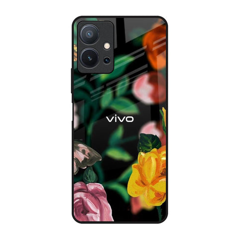 Flowers & Butterfly Glossy Case for Vivo T1 5G