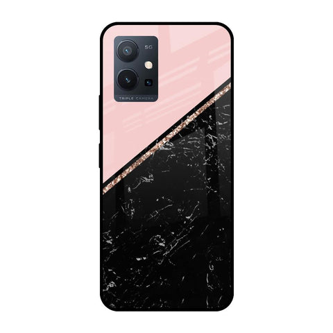 Marble Texture Pink Glossy Case For Vivo T1 5G