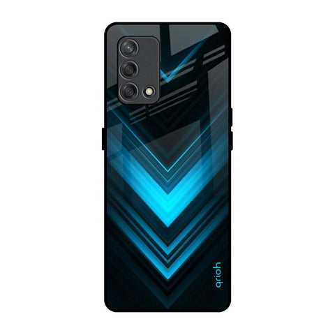 Vertical Blue Arrow Glossy Case For Oppo F19s