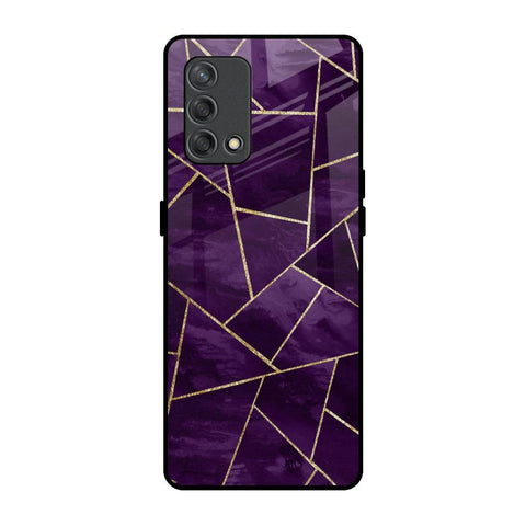 Geometric Purple Glossy Case For Oppo F19s