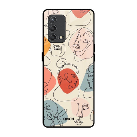 Abstract Faces Glossy Case for Oppo F19s