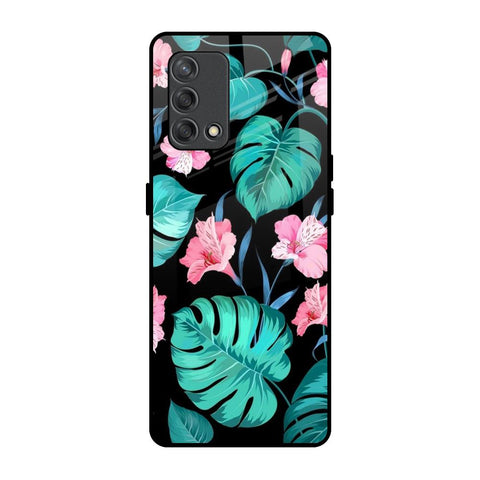 Tropical Leaves & Pink Flowers Glossy Case for Oppo F19s