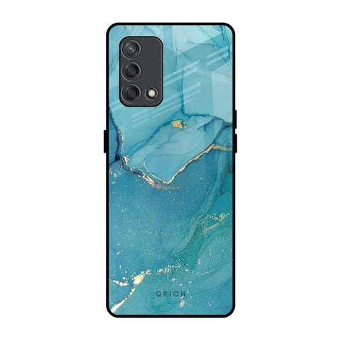 Blue Golden Glitter Glossy Case for Oppo F19s