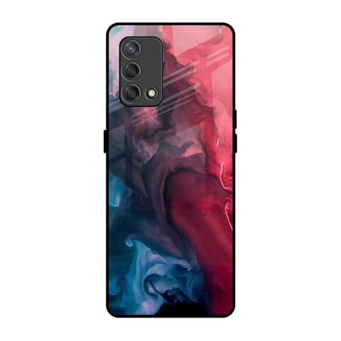 Blue & Red Smoke Glossy Case for Oppo F19s