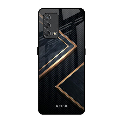 Sleek Golden & Navy Glossy Case for Oppo F19s