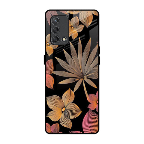 Lines Pattern Flowers Glossy Case for Oppo F19s