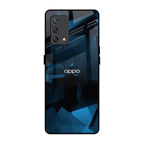 Polygonal Blue Box Glossy Case For Oppo F19s