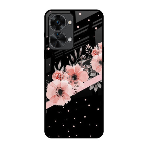 Floral Black Band Glossy Case For OnePlus Nord 2T 5G