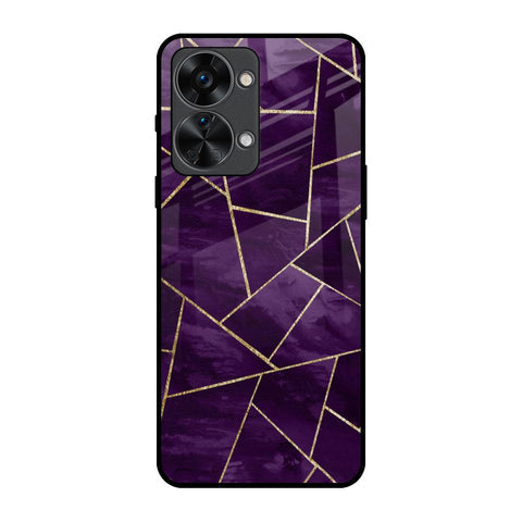 Geometric Purple Glossy Case For OnePlus Nord 2T 5G