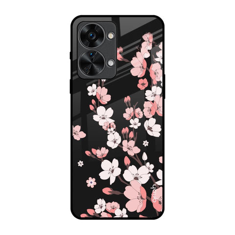 Black Cherry Blossom Glossy Case for OnePlus Nord 2T 5G