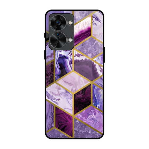 Purple Rhombus Marble Glossy Case for OnePlus Nord 2T 5G