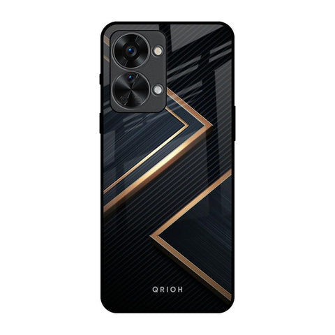 Sleek Golden & Navy Glossy Case for OnePlus Nord 2T 5G