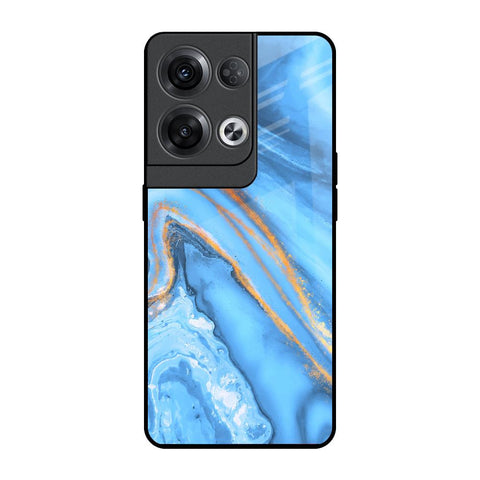 Vibrant Blue Marble Glossy Case for Oppo Reno8 Pro 5G