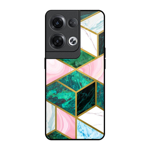 Seamless Green Marble Glossy Case for Oppo Reno8 Pro 5G