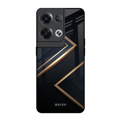 Sleek Golden & Navy Glossy Case for Oppo Reno8 Pro 5G