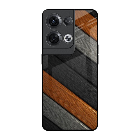 Tri Color Wood Glossy Case for Oppo Reno8 Pro 5G