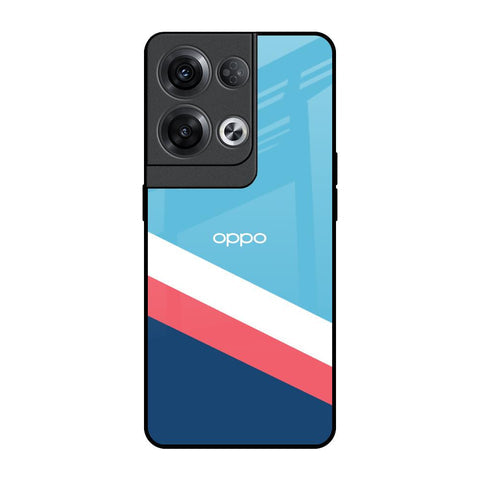 Pink & White Stripes Glossy Case For Oppo Reno8 Pro 5G