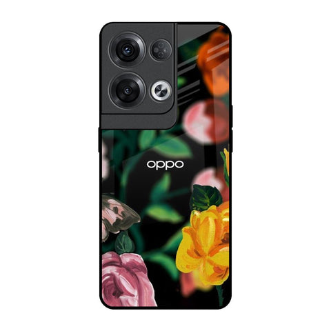Flowers & Butterfly Glossy Case for Oppo Reno8 Pro 5G