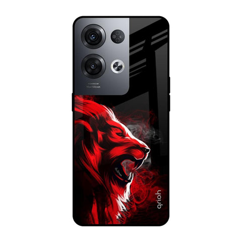 Red Angry Lion Glossy Case for Oppo Reno8 Pro 5G