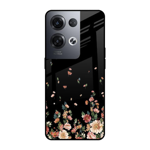 Floating Floral Print Glossy Case for Oppo Reno8 Pro 5G