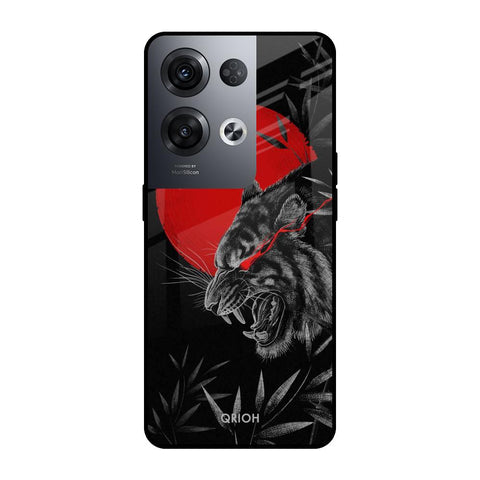 Red Moon Tiger Glossy Case for Oppo Reno8 Pro 5G