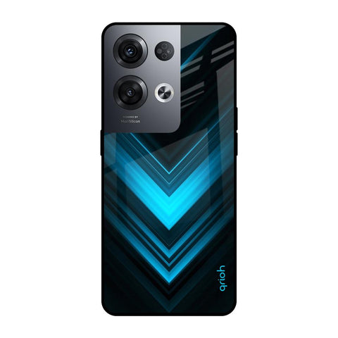 Vertical Blue Arrow Glossy Case For Oppo Reno8 Pro 5G