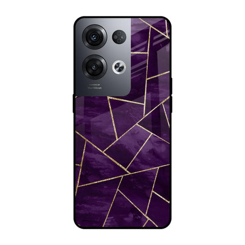 Geometric Purple Glossy Case For Oppo Reno8 Pro 5G