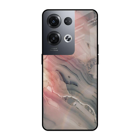 Pink And Grey Marble Glossy Case For Oppo Reno8 Pro 5G