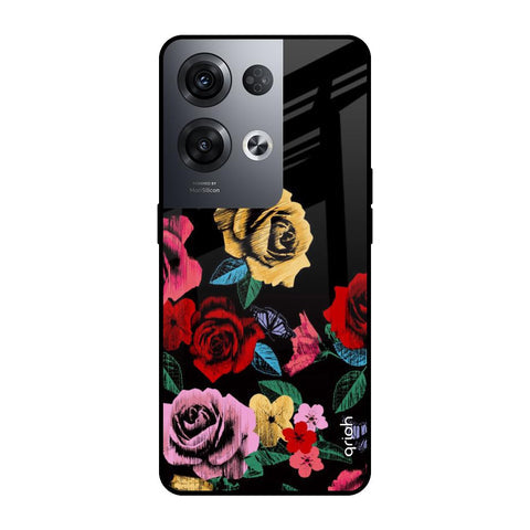 Floral Decorative Glossy Case For Oppo Reno8 Pro 5G