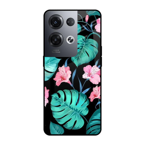 Tropical Leaves & Pink Flowers Glossy case for Oppo Reno8 Pro 5G