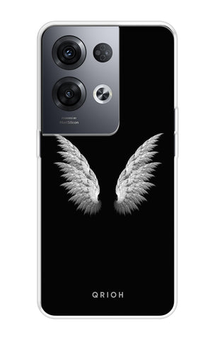 White Angel Wings Soft Cover for Oppo Reno8 Pro 5G