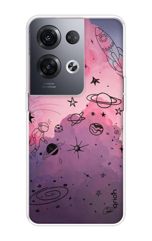 Space Doodles Art Soft Cover For Oppo Reno8 Pro 5G