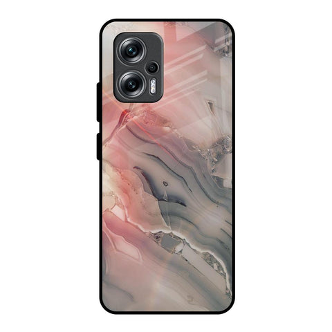 Pink And Grey Marble Glossy Case For Redmi K50i 5G