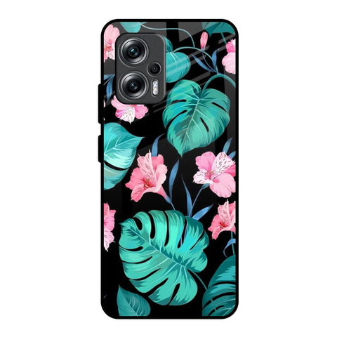 Tropical Leaves & Pink Flowers Glossy Case for Redmi K50i 5G