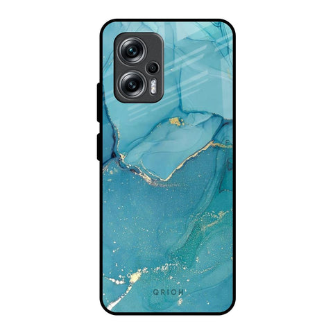 Blue Golden Glitter Glossy Case for Redmi K50i 5G