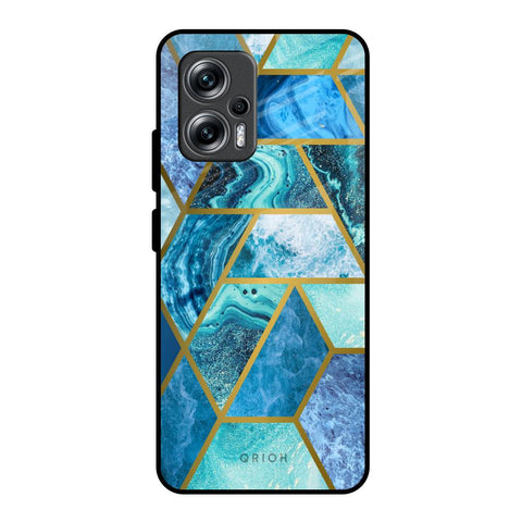 Turquoise Geometrical Marble Glossy Case for Redmi K50i 5G