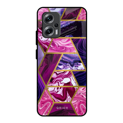 Electroplated Geometric Marble Glossy Case for Redmi K50i 5G