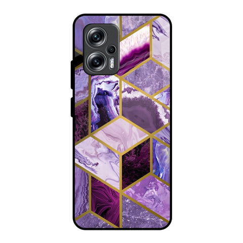 Purple Rhombus Marble Glossy Case for Redmi K50i 5G