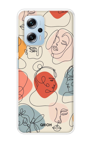 Abstract Faces Soft Cover for Redmi K50i 5G