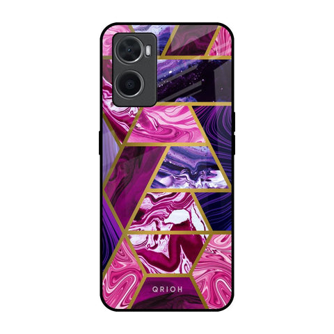 Electroplated Geometric Marble Glossy Case for Oppo A36