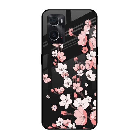 Black Cherry Blossom Glossy Case for Oppo A36