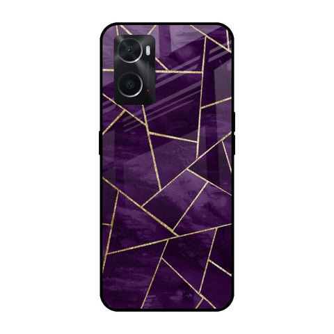 Geometric Purple Glossy Case For Oppo A36