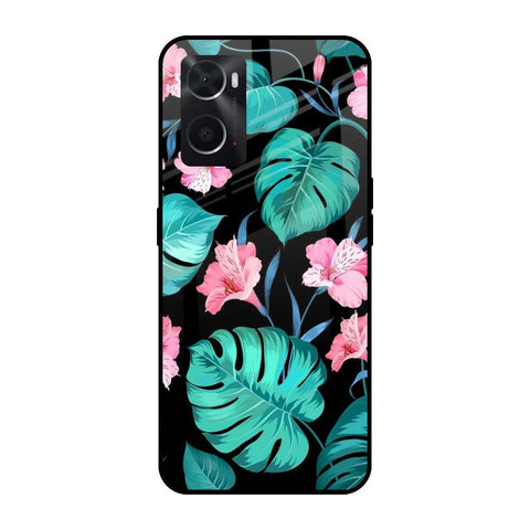 Tropical Leaves & Pink Flowers Glossy case for Oppo A36