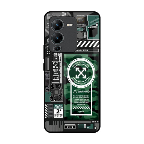 Green Camo Circuit Glossy Case for Vivo V25 Pro