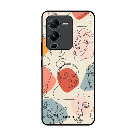 Abstract Faces Glossy Case for Vivo V25 Pro