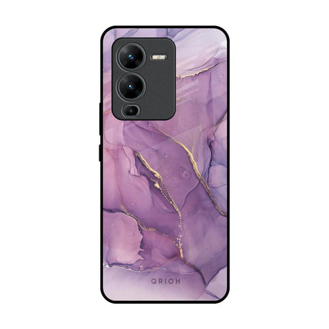 Purple Gold Marble Glossy Case for Vivo V25 Pro