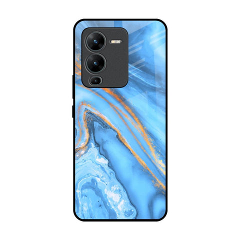 Vibrant Blue Marble Glossy Case for Vivo V25 Pro
