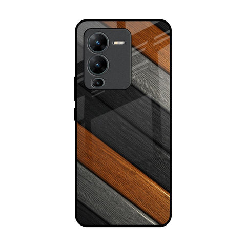 Tri Color Wood Glossy Case for Vivo V25 Pro