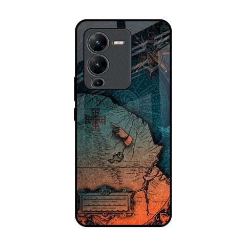 Geographical Map Glossy Case for Vivo V25 Pro