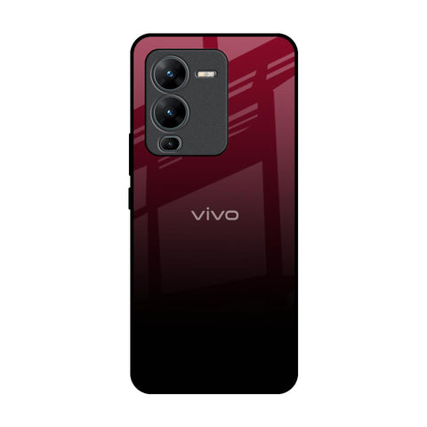 Wine Red Glossy Case For Vivo V25 Pro